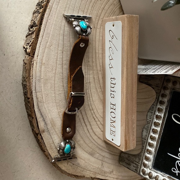 Leather turquoise watchband 44 mm - Picture 1 of 1